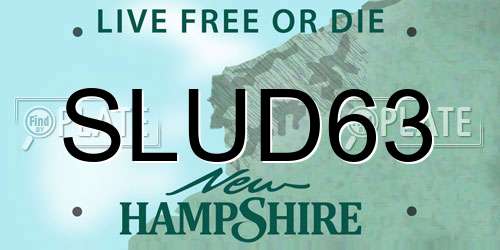 SLUD63 New Hampshire License Plate