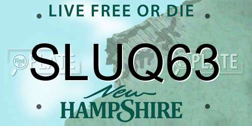 SLUQ63 New Hampshire License Plate