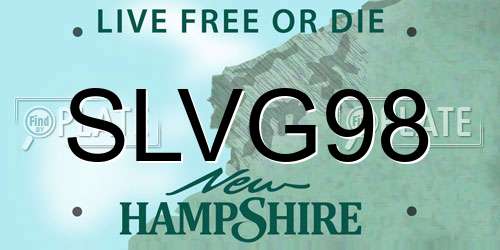 SLVG98 New Hampshire License Plate