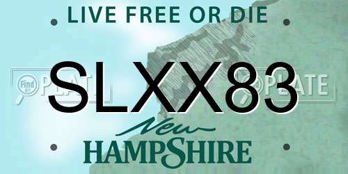 SLXX83 New Hampshire License Plate