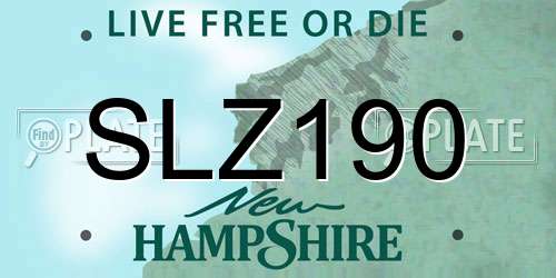 SLZ190 New Hampshire License Plate