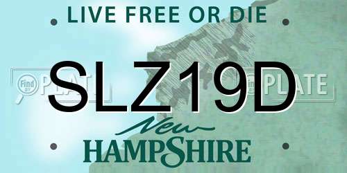 SLZ19D New Hampshire License Plate
