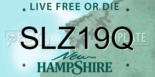 SLZ19Q New Hampshire License Plate