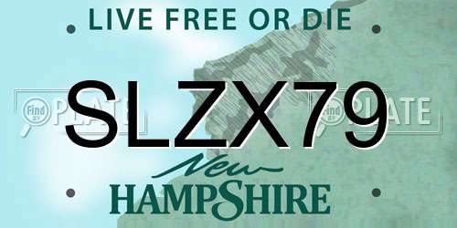 SLZX79 New Hampshire License Plate