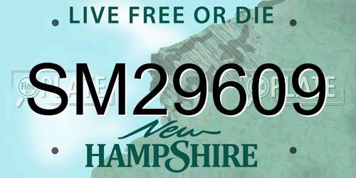 SM29609 New Hampshire License Plate