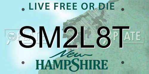 SM2L8T New Hampshire License Plate