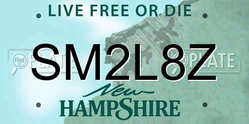 SM2L8Z New Hampshire License Plate