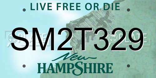 SM2T329 New Hampshire License Plate