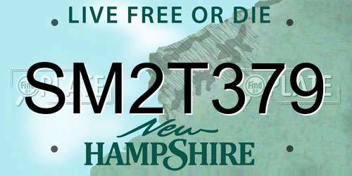 SM2T379 New Hampshire License Plate
