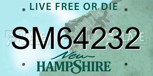 SM64232 New Hampshire License Plate