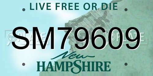 SM79609 New Hampshire License Plate