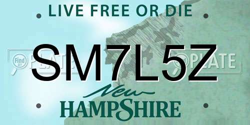 SM7L5Z New Hampshire License Plate