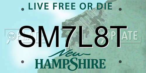 SM7L8T New Hampshire License Plate
