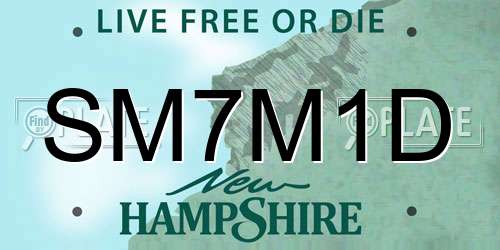 SM7M1D New Hampshire License Plate