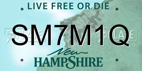 SM7M1Q New Hampshire License Plate