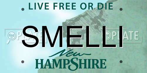 SMELLI New Hampshire License Plate