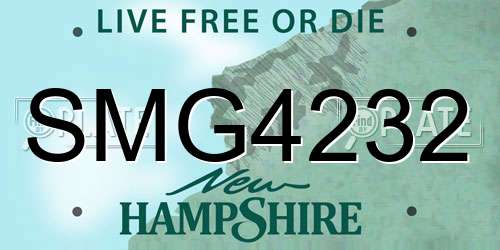 SMG4232 New Hampshire License Plate