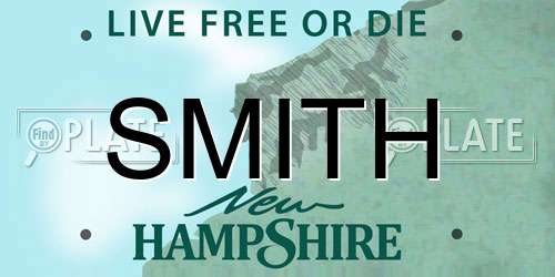 SMITH New Hampshire License Plate