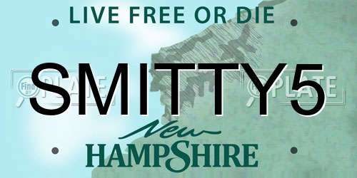 SMITTY5 New Hampshire License Plate