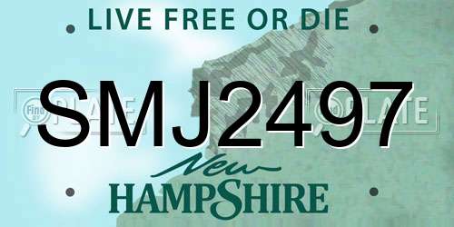 SMJ2497 New Hampshire License Plate