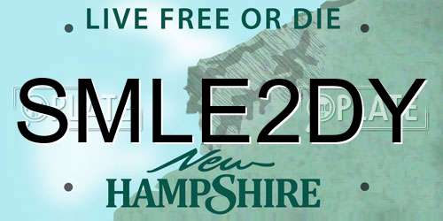 SMLE2DY New Hampshire License Plate