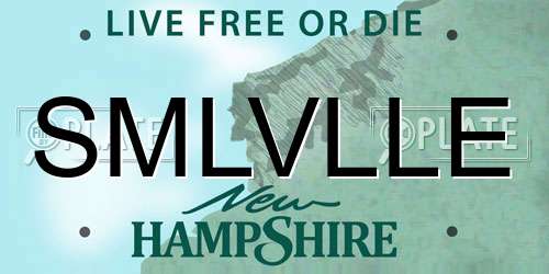 SMLVLLE New Hampshire License Plate