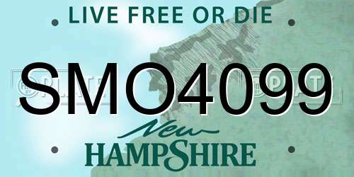 SMO4099 New Hampshire License Plate