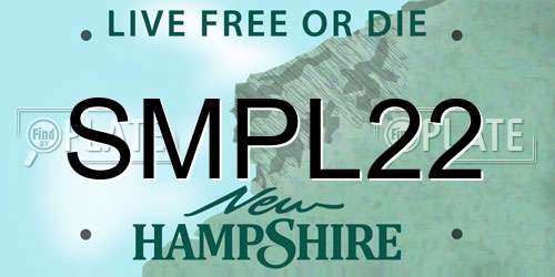 SMPL22 New Hampshire License Plate
