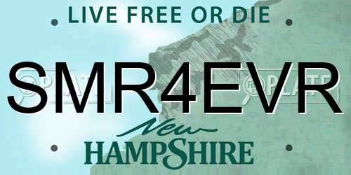 SMR4EVR New Hampshire License Plate