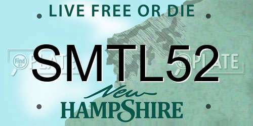 SMTL52 New Hampshire License Plate