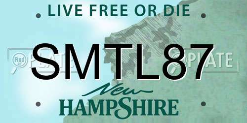 SMTL87 New Hampshire License Plate