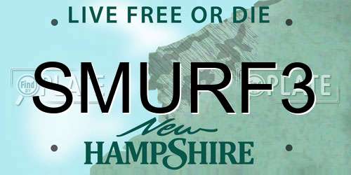 SMURF3 New Hampshire License Plate