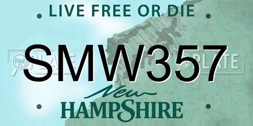SMW357 New Hampshire License Plate