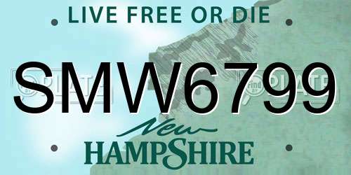 SMW6799 New Hampshire License Plate