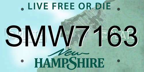 SMW7163 New Hampshire License Plate