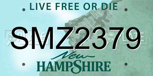 SMZ2379 New Hampshire License Plate