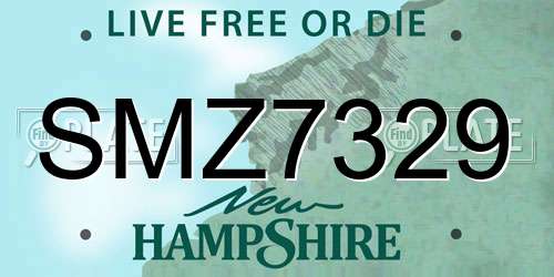 SMZ7329 New Hampshire License Plate