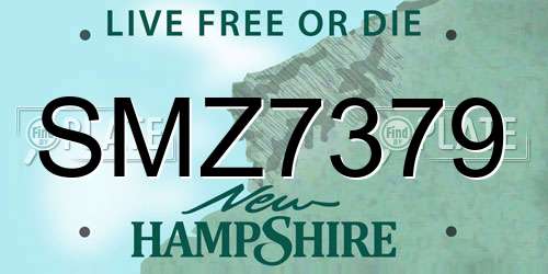 SMZ7379 New Hampshire License Plate