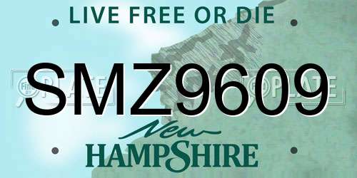 SMZ9609 New Hampshire License Plate