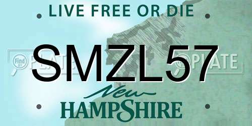 SMZL57 New Hampshire License Plate