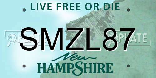 SMZL87 New Hampshire License Plate