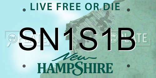 SN1S1B New Hampshire License Plate