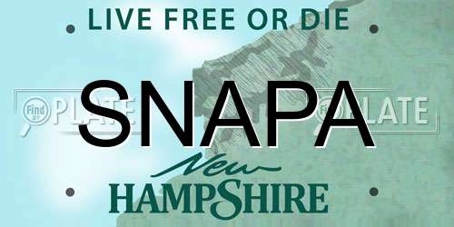 SNAPA New Hampshire License Plate