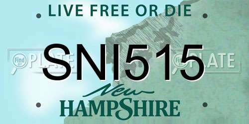 SNI515 New Hampshire License Plate