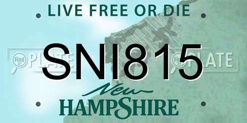 SNI815 New Hampshire License Plate