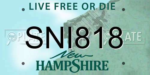 SNI818 New Hampshire License Plate