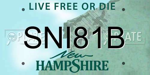 SNI81B New Hampshire License Plate