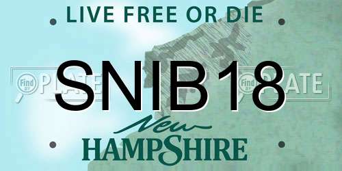 SNIB18 New Hampshire License Plate