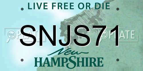 SNJS71 New Hampshire License Plate