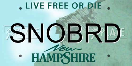 SNOBRD New Hampshire License Plate